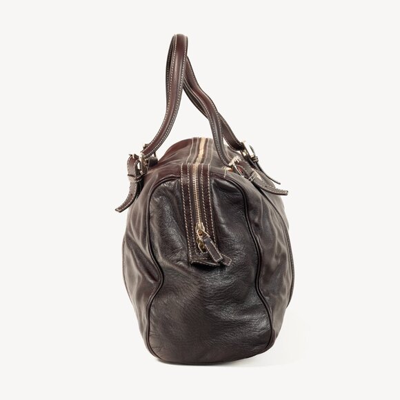 Gucci Britt Boston Web Brown-Leather Bag - Picture 3 of 14